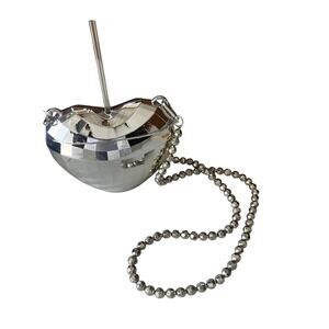 HEART SHAPED TUMBLER CUP CROSSBODY SILVER